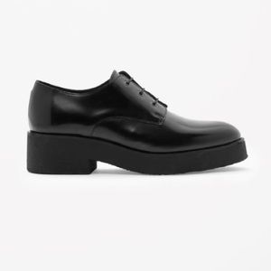 COS Black Leather Chunky Sole Lace Up Shoes